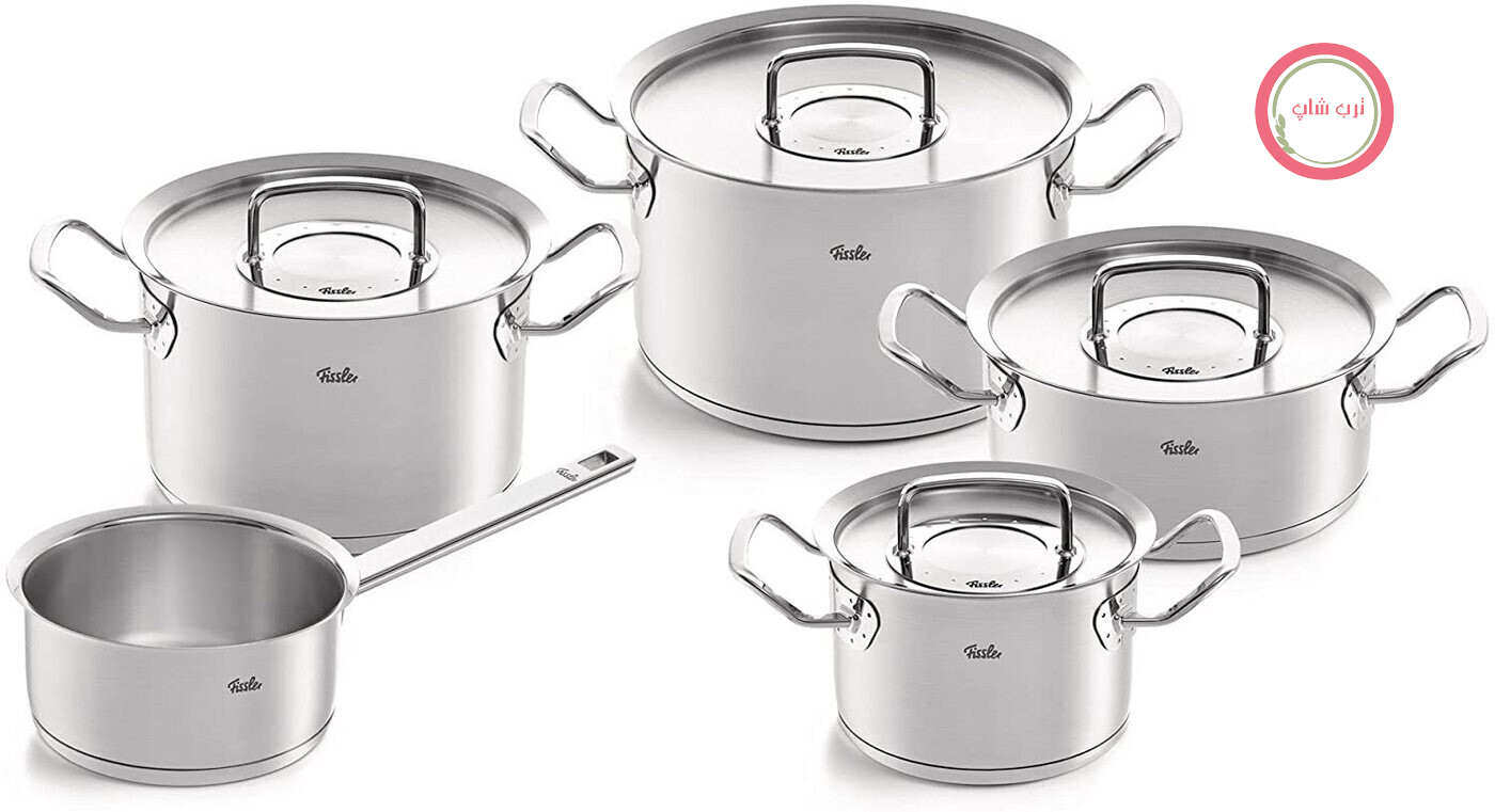 سرویس قابلمه 5 پارچه فیسلر آلمان Fissler Original Collection 5-teilig با درب فلزی (3 قابلمه، 1 قابلمه کوچک، 1 تابه کوچک - بدون درب) القایی